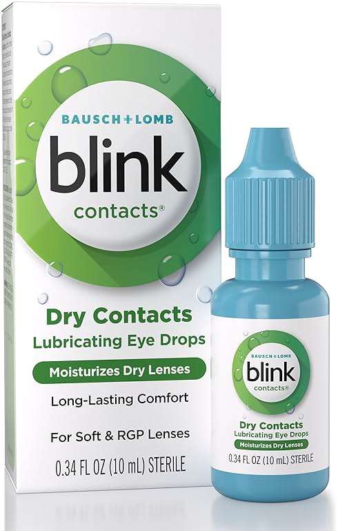 Blink Contacts Lubricating Eye Drops with Hyaluronate, Moisturizing & Soothing for Soft & RGP Contact Lenses, Refreshes Lenses, Hydrating & Comforting Daily Eye Care, 0.34 Fl Oz - Image 1