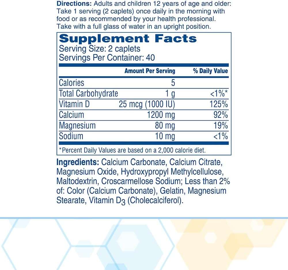 Citracal Slow Release- Calcium 1200 mg with Vitamin D3, Magnesium, Calcium Supplement, Bone Health Support, Take Once Daily Caplet, 80 Count - Image 7
