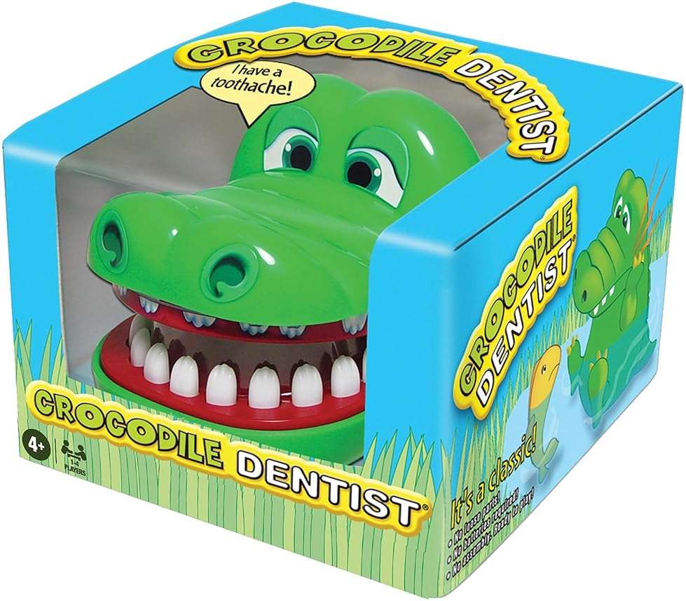 Crocodile Dentist by Winning Moves Games USA, Press Your Luck No Loose Parts Self Contained Game for 1 to 4 Players, Ages 4+ - Image 3