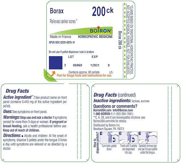 Boiron Borax 200Ck Homeopathic Medicine for Canker Sores - 80 Pellets - Image 9