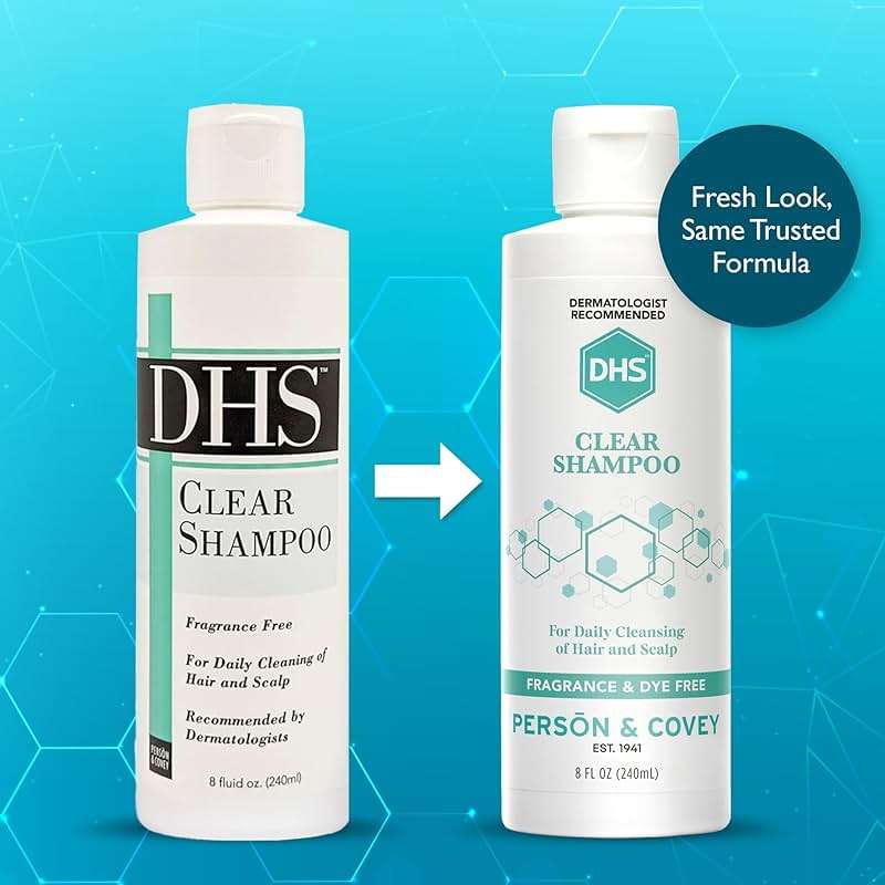 DHS Clear Shampoo - Women’s and Men’s Shampoo for Sensitive Skin/Unscented, Cleans Hair and Treats Dry Scalp/Irritant-free, Paraben-free, Fragrance-free, and Dye-free / 8oz - Image 2