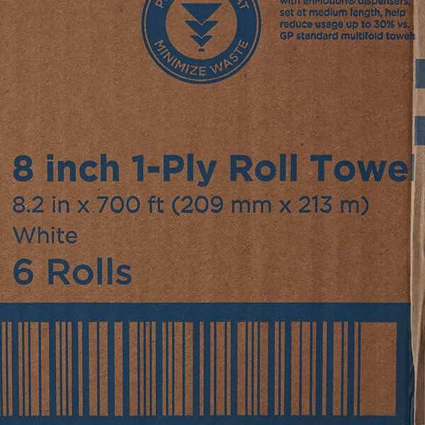 enMotion Georgia‑Pacific (by GP PRO) 8 in 700 Linear Feet Paper Towel Roll, White, 6‑Roll Case Paper Towel Rolls, 89420 - Image 5