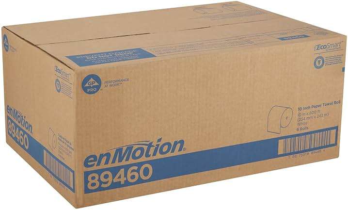 enMotion Georgia‑Pacific (by GP PRO) 10 in 800 Linear Feet Paper Towel Roll, White, 6‑Roll Case Paper Towel Rolls, 89460 - Image 6