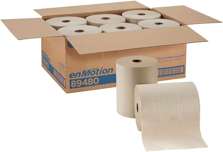 enMotion Georgia‑Pacific (by GP PRO) 10 in 800 Linear Feet Recycled Paper Towel Roll, Brown, 6‑Roll Case Paper Towel Rolls, 89480 - Image 1