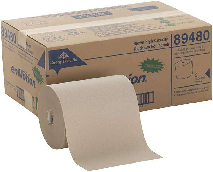 enMotion Georgia‑Pacific (by GP PRO) 10 in 800 Linear Feet Recycled Paper Towel Roll, Brown, 6‑Roll Case Paper Towel Rolls, 89480 - Image 2