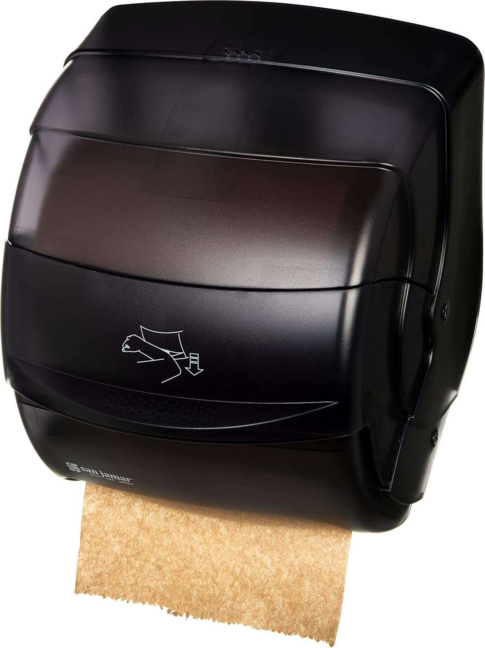 San Jamar T850TBK Black Pearl Integra Plastic Lever Roll Towel Dispenser - Image 8