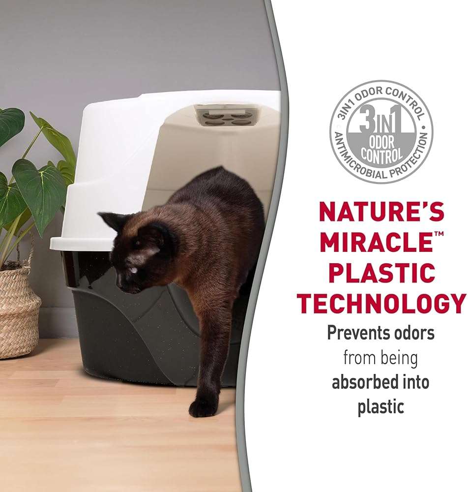 Nature’s Miracle Hooded Corner Litter Box, With Odor Control Charcoal Filter (P-5915) - Image 3