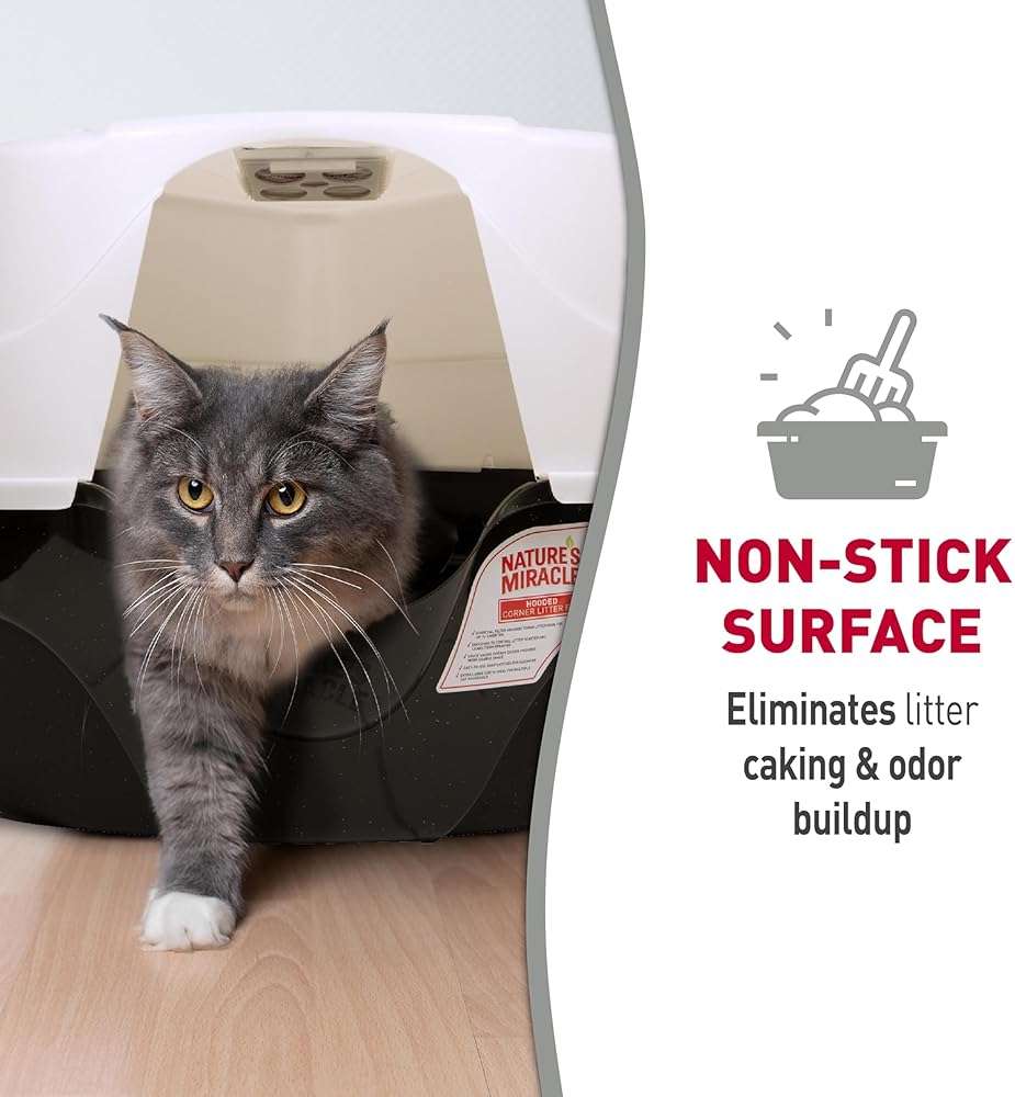 Nature’s Miracle Hooded Corner Litter Box, With Odor Control Charcoal Filter (P-5915) - Image 6