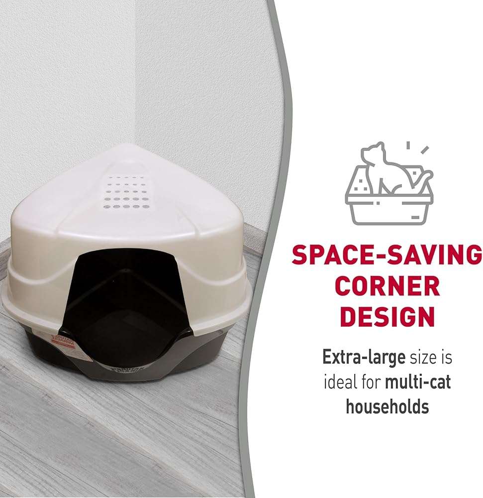 Nature’s Miracle Hooded Corner Litter Box, With Odor Control Charcoal Filter (P-5915) - Image 7