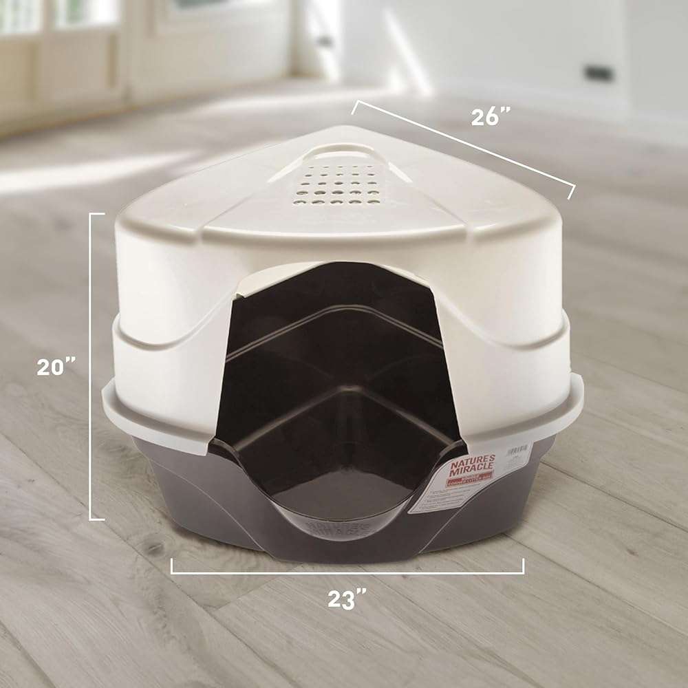 Nature’s Miracle Hooded Corner Litter Box, With Odor Control Charcoal Filter (P-5915) - Image 8