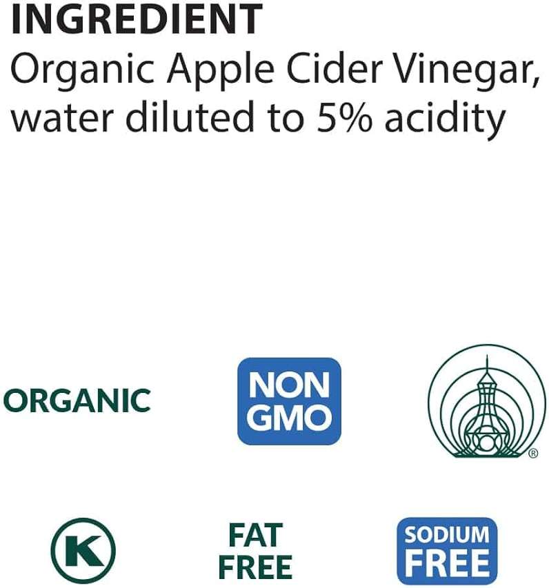 Eden Organic Apple Cider Vinegar, Raw, Unpasteurized with Mother, 16oz Glass - Image 3