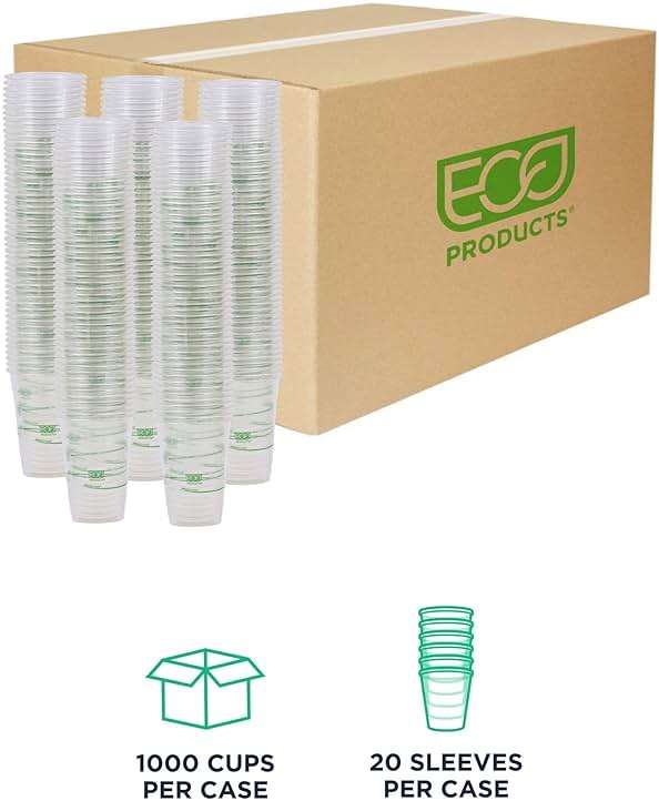 ECO PRODUCTS GreenStripe 16 oz Clear Cold Cups, Plant-Based PLA Disposable Cups for Iced Coffee, Smoothies & Cold Beverages, Foodservice, Restaurant, Catering & Office Use, BPI Certified, 1000 Count - Image 2