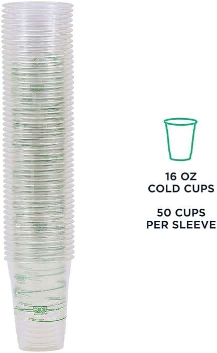 ECO PRODUCTS GreenStripe 16 oz Clear Cold Cups, Plant-Based PLA Disposable Cups for Iced Coffee, Smoothies & Cold Beverages, Foodservice, Restaurant, Catering & Office Use, BPI Certified, 1000 Count - Image 8