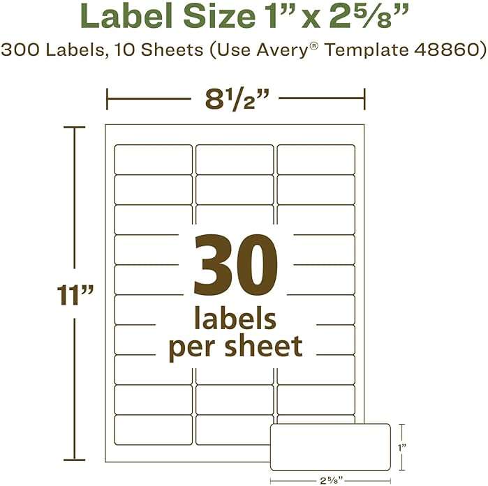 Avery EcoFriendly Recycled Address Labels, 1" x 2-5/8", White, Permanent Label Adhesive, 300 Printable Labels (48860) - Image 2
