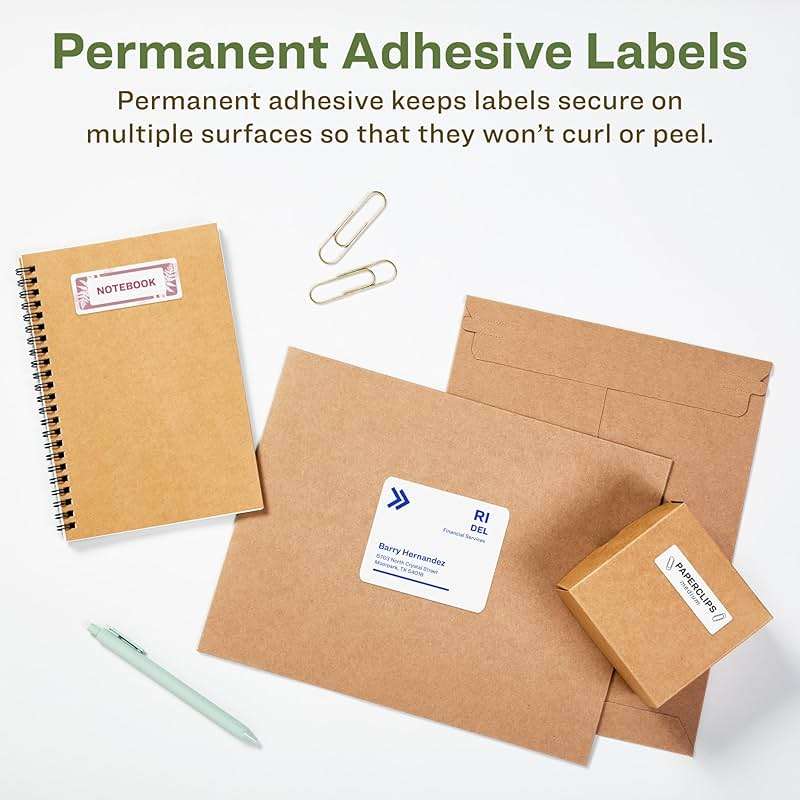 Avery EcoFriendly Recycled Address Labels, 1" x 2-5/8", White, Permanent Label Adhesive, 300 Printable Labels (48860) - Image 8