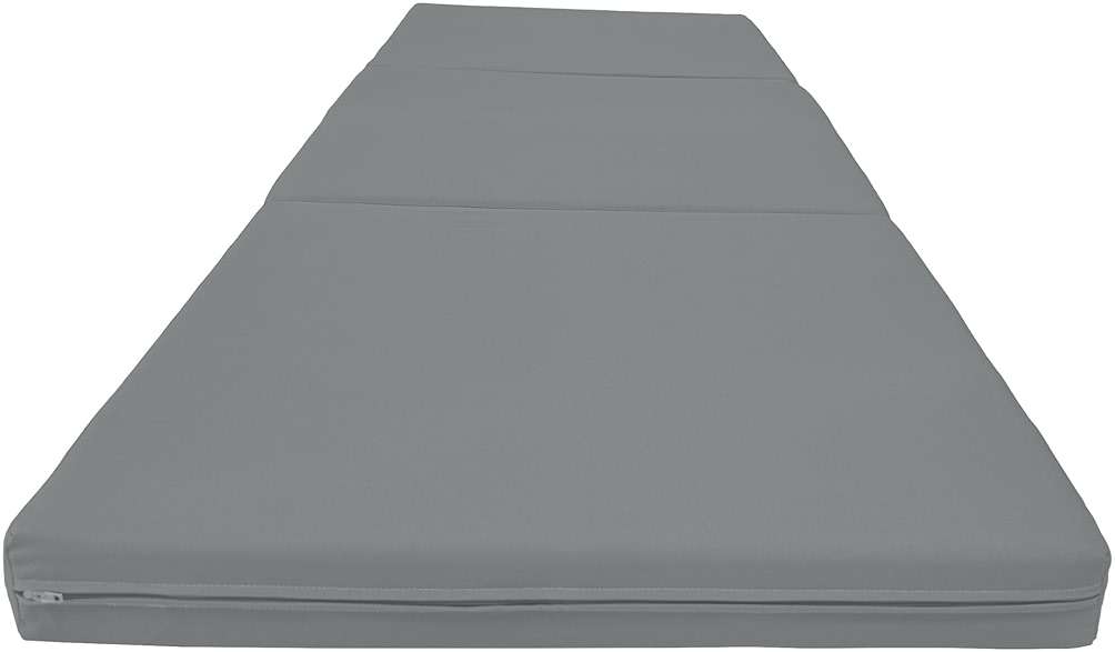 D&D Futon Furniture Trifold Foam Beds, Floor Tri-Fold Bed, Foldable Shikibuton Mattress Cushion Topper Mat for Space Saving Sleepover 3x27x75 in, Gray - Image 1