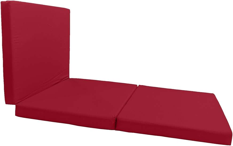 D&D Futon Furniture Trifold Foam Beds, Floor Tri-Fold Bed, Foldable Shikibuton Mattress Cushion Topper Mat for Space Saving Sleepover 3x27x75 in, Red - Image 5