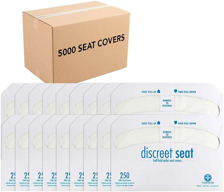 HOSPECO Discreet Seat Half-Fold Toilet Seat Covers, 14.25 X 16.5, White, 250/pack, 20 Packs/carton - Image 1