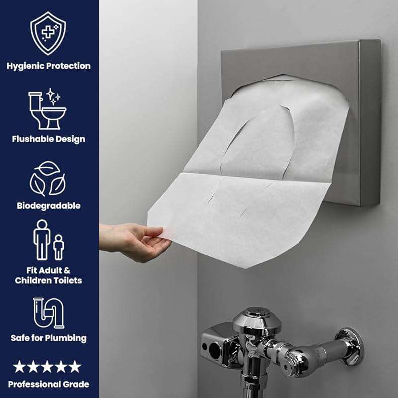 HOSPECO Discreet Seat Half-Fold Toilet Seat Covers, 14.25 X 16.5, White, 250/pack, 20 Packs/carton - Image 2