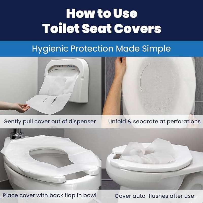 HOSPECO Discreet Seat Half-Fold Toilet Seat Covers, 14.25 X 16.5, White, 250/pack, 20 Packs/carton - Image 3