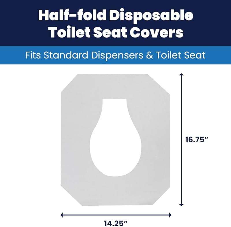 HOSPECO Discreet Seat Half-Fold Toilet Seat Covers, 14.25 X 16.5, White, 250/pack, 20 Packs/carton - Image 4