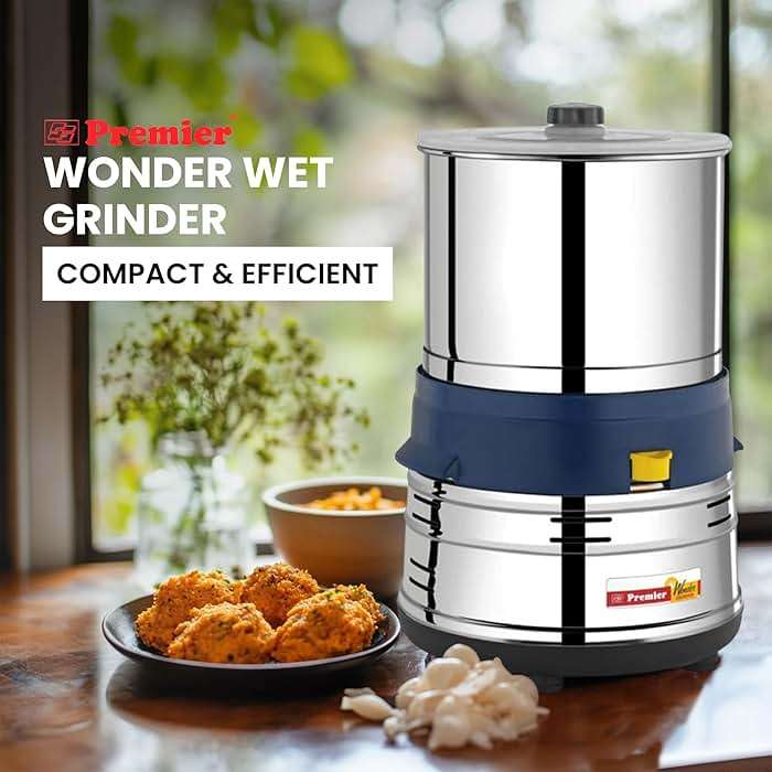 Premier Small Wonder Table Top Wet Rice and Lentils Grinder 1.5 Liter,110 volts with coconut scrapper and atta kneader - Image 3