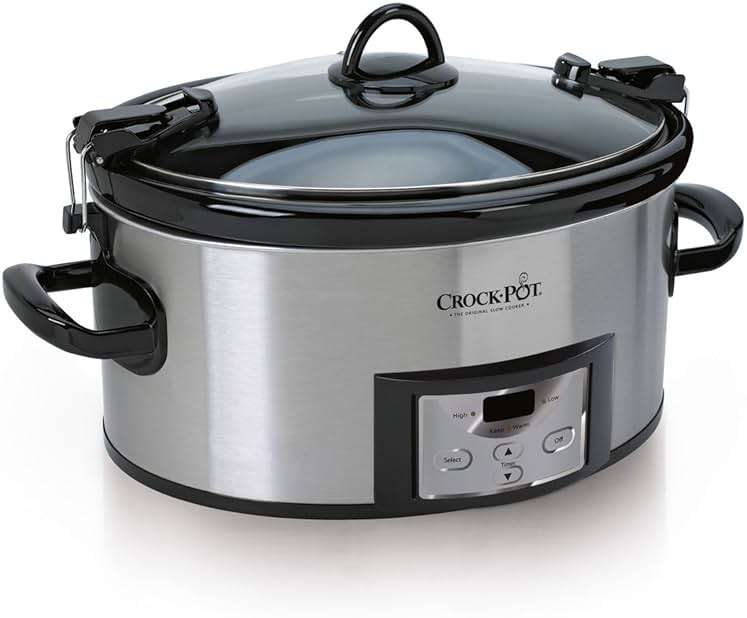 Crock-Pot 6 Quart Cook & Carry Programmable Slow Cooker with Digital Timer Stainless Steel (CPSCVC60LL-S) pack of 1 - Image 3