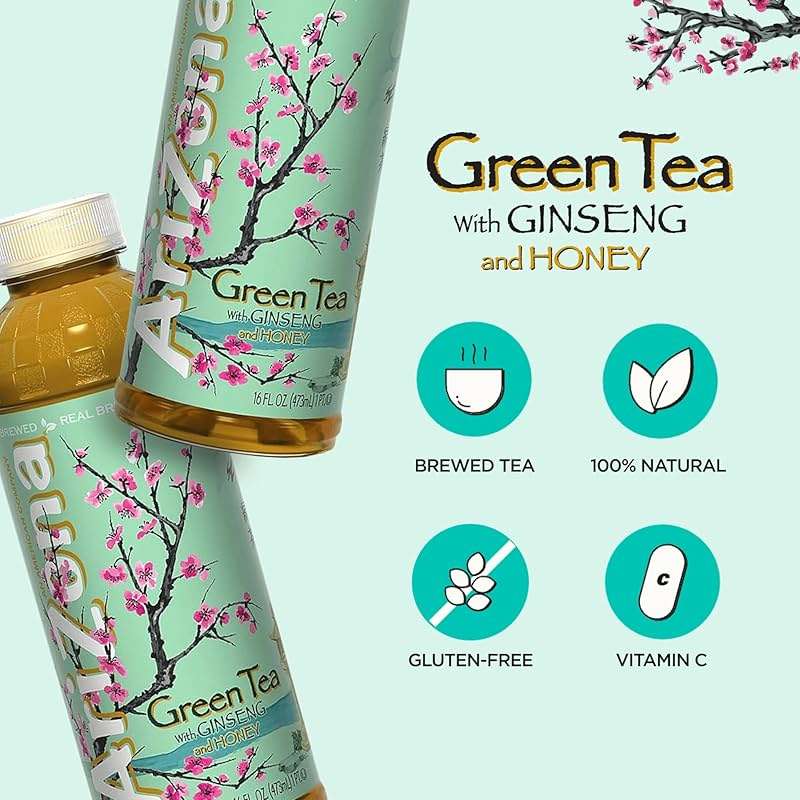 Arizona Green Tea with Ginseng and Honey - 16 Fl Oz (12 Pack) - Image 3