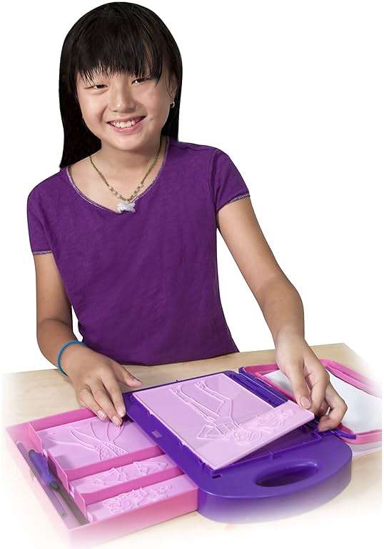 Melissa & Doug Fashion Design Art Activity Kit - 9 Double-Sided Rubbing Plates, 4 Pencils, Crayon - Fashion Plates, Travel Toys for Kids Ages 5+ - Image 7