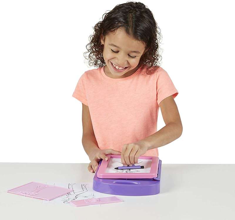 Melissa & Doug Fashion Design Art Activity Kit - 9 Double-Sided Rubbing Plates, 4 Pencils, Crayon - Fashion Plates, Travel Toys for Kids Ages 5+ - Image 8