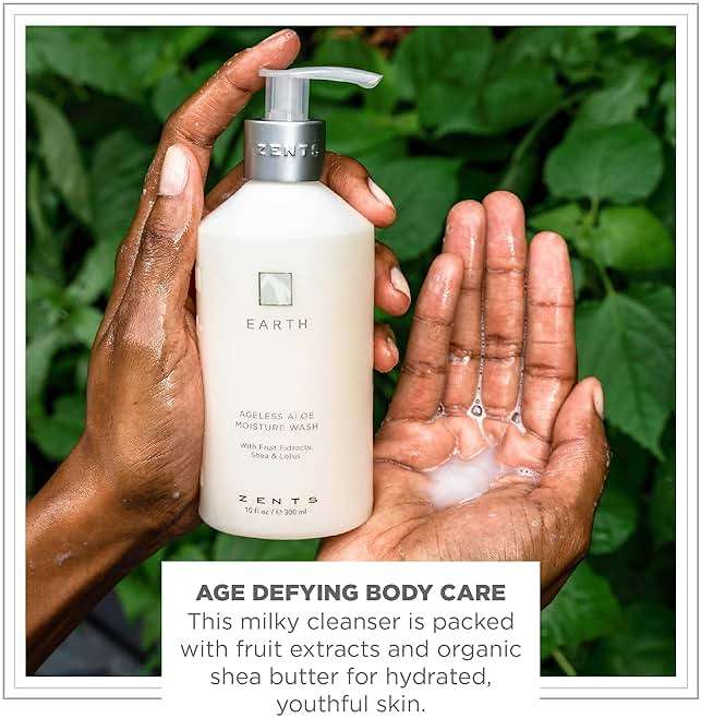 Zents Hand & Body Wash (Earth Fragrance) | Hydrating Anti-Aging Cleanser with Organic Shea Butter & Aloe for Dry Skin | Gentle & Nourishing | 10 fl oz - Image 2