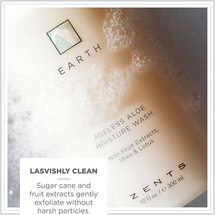 Zents Hand & Body Wash (Earth Fragrance) | Hydrating Anti-Aging Cleanser with Organic Shea Butter & Aloe for Dry Skin | Gentle & Nourishing | 10 fl oz - Image 4