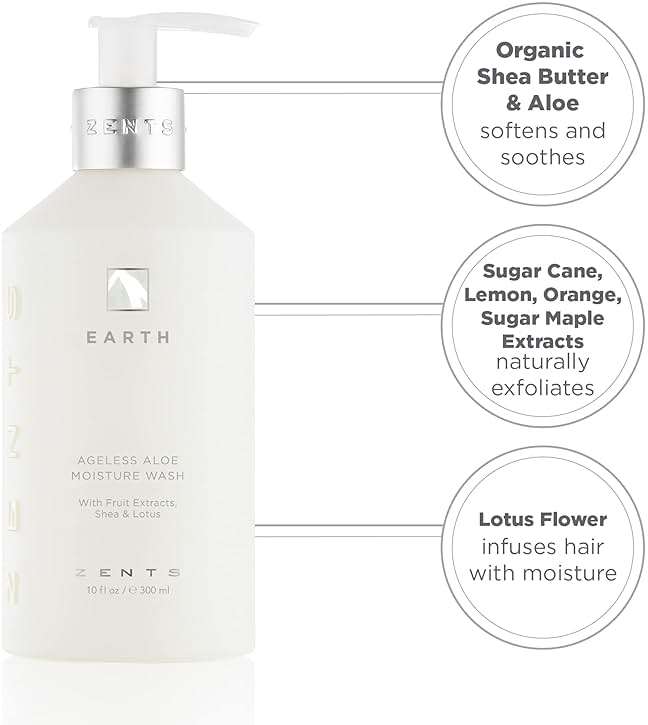 Zents Hand & Body Wash (Earth Fragrance) | Hydrating Anti-Aging Cleanser with Organic Shea Butter & Aloe for Dry Skin | Gentle & Nourishing | 10 fl oz - Image 6
