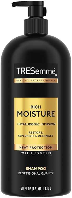 TRESemmé Rich Moisture Hydrating Shampoo with Pump with Up to 72H Hydration for Dry Hair, with Pro Style Technology Formula, 39 fl oz - Image 1