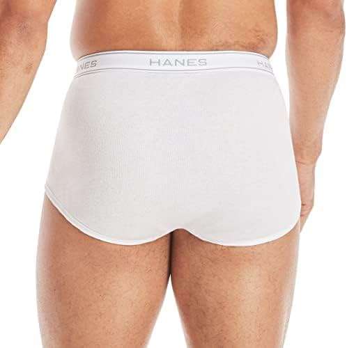 Hanes Men's Underwear Brief Pack, Full Rise Cotton Briefs, Moisture-Wicking Underwear, White, Multi-pack - Image 3