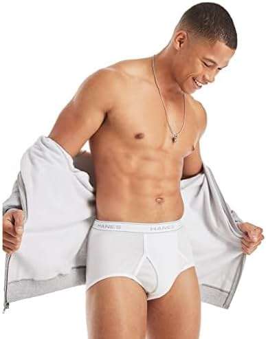 Hanes Men's Underwear Brief Pack, Full Rise Cotton Briefs, Moisture-Wicking Underwear, White, Multi-pack - Image 4