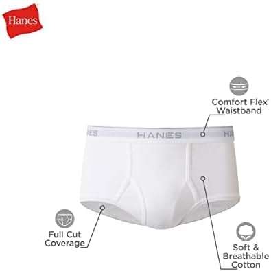 Hanes Men's Underwear Brief Pack, Full Rise Cotton Briefs, Moisture-Wicking Underwear, White, Multi-pack - Image 5