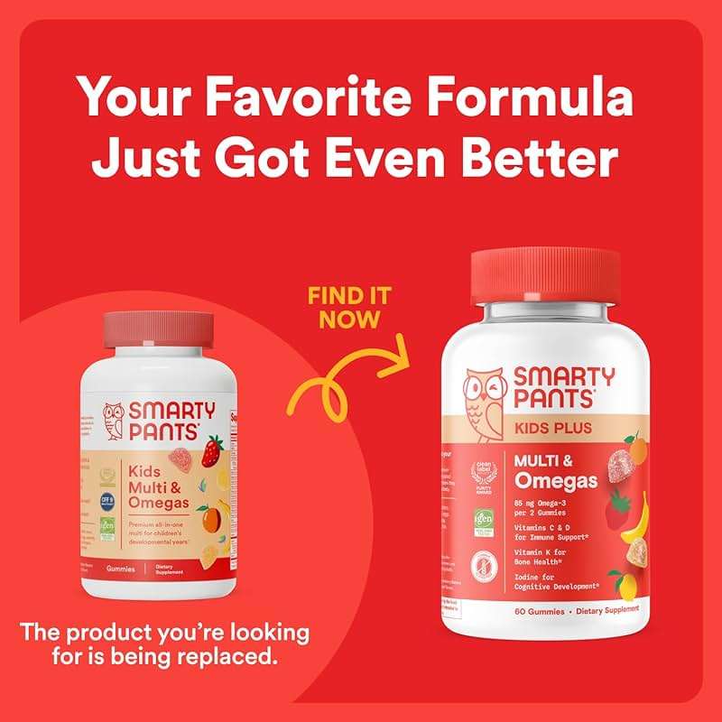 SmartyPants Kids Multivitamin Gummies: Omega 3 Fish Oil (EPA/DHA), Vitamin D3, C, Vitamin B12, B6, A, K & Zinc for Immune Support, Biotin, Gluten Free, Three Fruit Flavors, 120 Count (30 Day Supply) - Image 2
