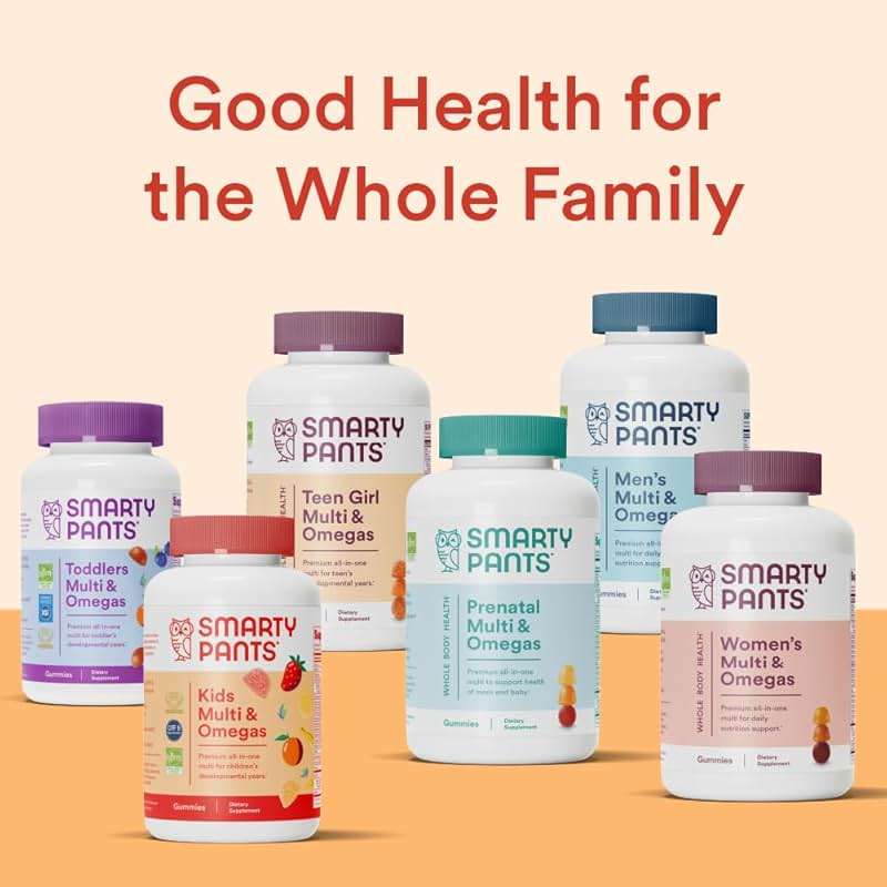 SmartyPants Kids Multivitamin Gummies: Omega 3 Fish Oil (EPA/DHA), Vitamin D3, C, Vitamin B12, B6, A, K & Zinc for Immune Support, Biotin, Gluten Free, Three Fruit Flavors, 120 Count (30 Day Supply) - Image 11
