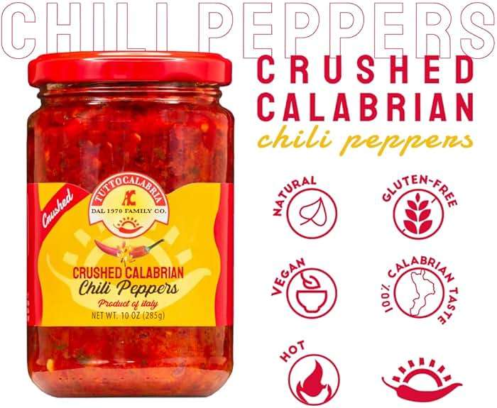 TUTTOCALABRIA Crushed Calabrian Chili Peppers, Spicy Condiment, 10 oz | Crushed Chili Pepper Condiment in Extra Virgin Olive Oil for Pasta, Pizza, Sandwiches and Fish, Bold Heat, Made in Italy - Image 8