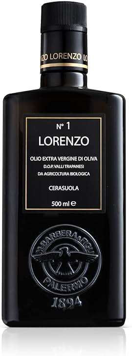 Barbera Lorenzo N° 1 Organic Extra Virgin Olive Oil PDO Valli Trapanesi, 16.9 fl oz | Premium Sicilian EVOO from Organic Cerasuola Olives | Bold Fruity Flavor & Cold-Pressed Quality - Image 1
