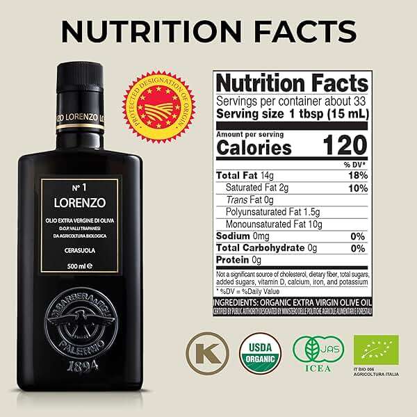 Barbera Lorenzo N° 1 Organic Extra Virgin Olive Oil PDO Valli Trapanesi, 16.9 fl oz | Premium Sicilian EVOO from Organic Cerasuola Olives | Bold Fruity Flavor & Cold-Pressed Quality - Image 2