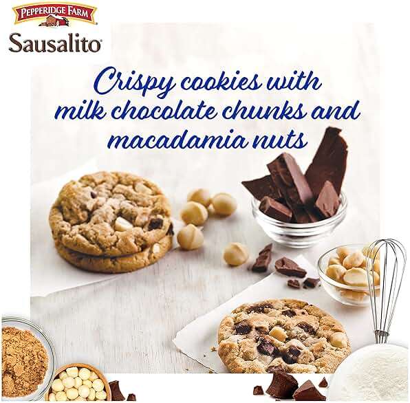 Pepperidge Farm Sausalito Crispy Milk Chocolate Macadamia Nut Cookies, 7.2 OZ Bag (8 Cookies) - Image 4
