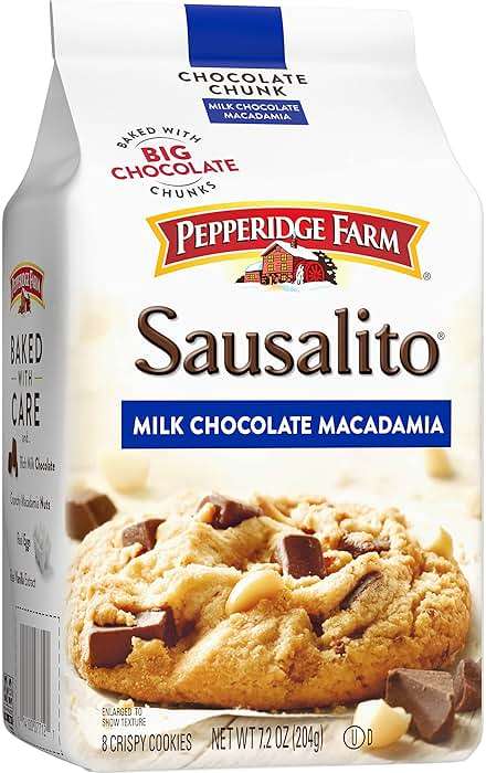 Pepperidge Farm Sausalito Crispy Milk Chocolate Macadamia Nut Cookies, 7.2 OZ Bag (8 Cookies) - Image 8