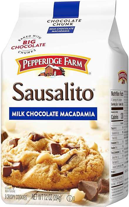 Pepperidge Farm Sausalito Crispy Milk Chocolate Macadamia Nut Cookies, 7.2 OZ Bag (8 Cookies) - Image 9