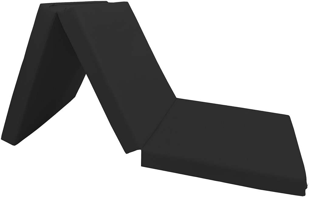 D&D Futon Furniture Trifold Foam Beds, Floor Tri-Fold Bed, Foldable Shikibuton Mattress Cushion Topper Mat for Space Saving Sleepover 3x27x75 in, Black - Image 4