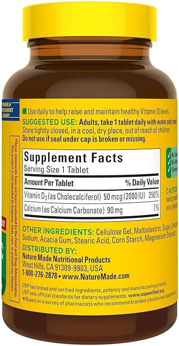 Nature Made Vitamin D3 2000 IU (50 mcg), Vitamin D Supplement for Bone, Teeth, Muscle and Immune Health Support, 220 Tablets, 220 Day Supply - Image 7