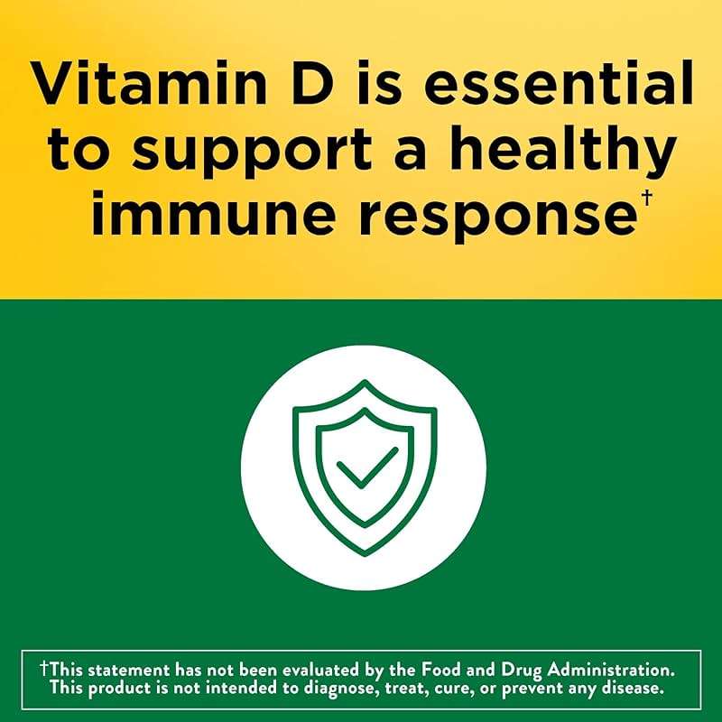 Nature Made Vitamin D3 1000 IU (25 mcg), Vitamin D Supplement for Bone, Teeth, Muscle and Immune Health Support, 300 Softgels, 300 Day Supply - Image 3