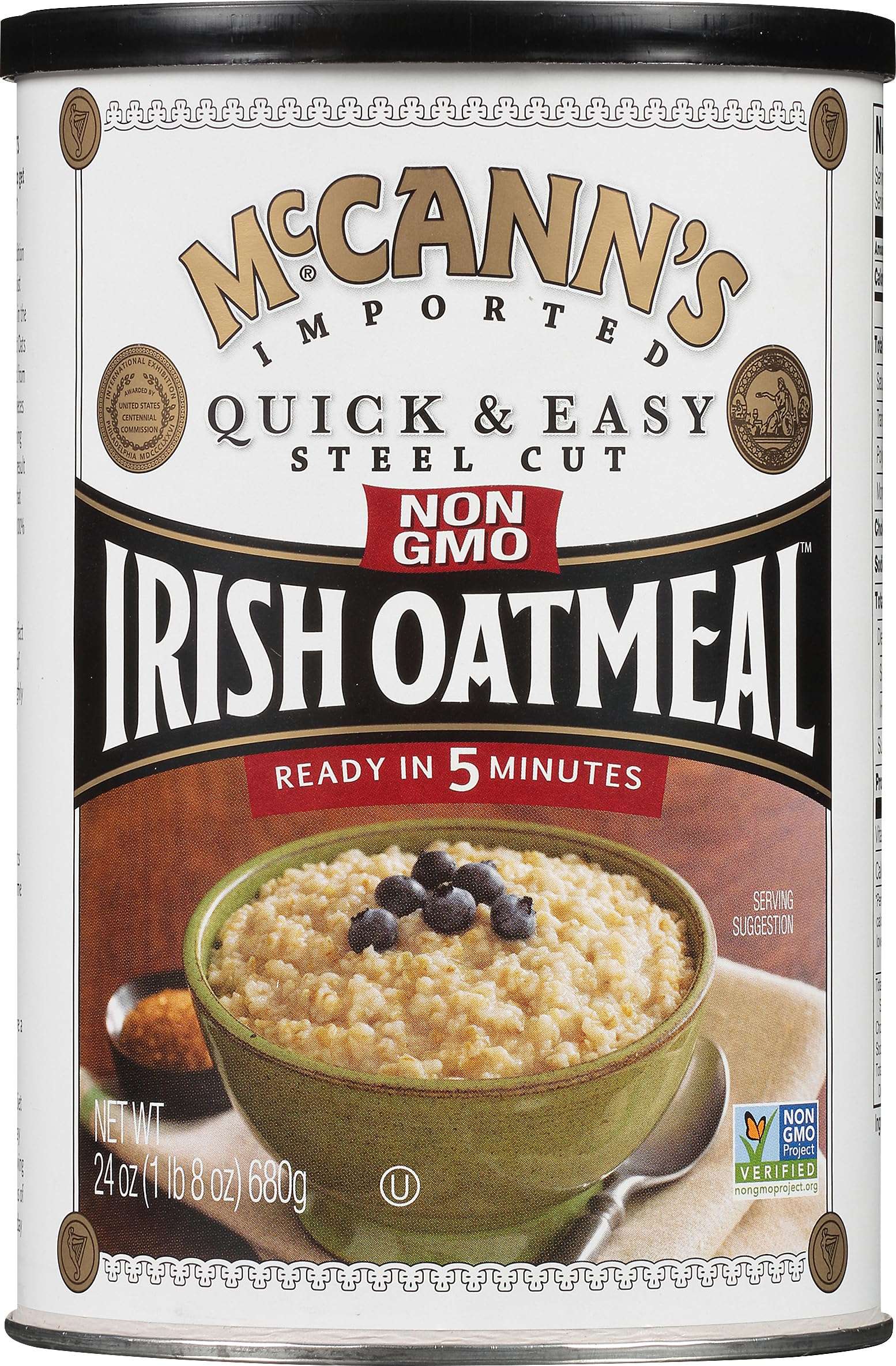 McCann's Irish Oatmeal, Quick & Easy Steel Cut Oats, 24 Ounce (Pack of 12) - Image 1