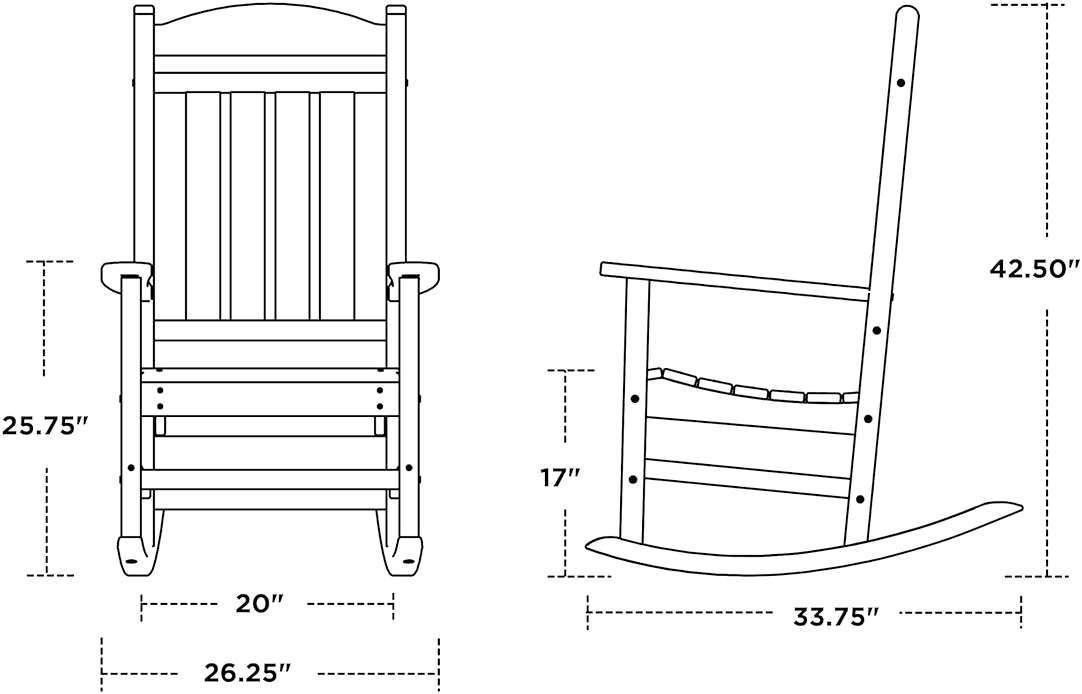 POLYWOOD Presidential Rocking Chair in White - Image 3